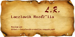 Laczlavik Rozália névjegykártya